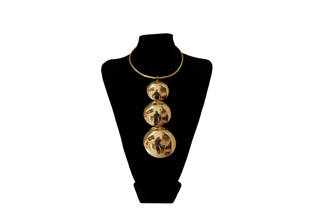 Tri-Circle Brass Necklace