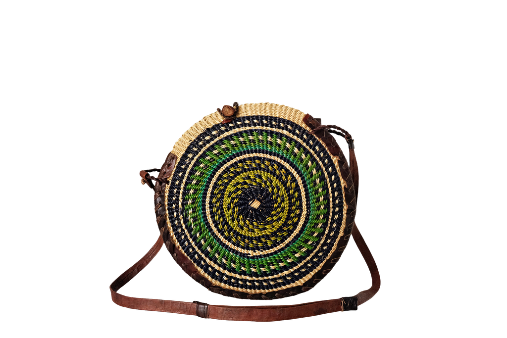 Woven Circle Shoulder Bag