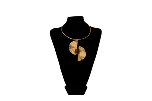 Halved-Moon Jewelled Necklace