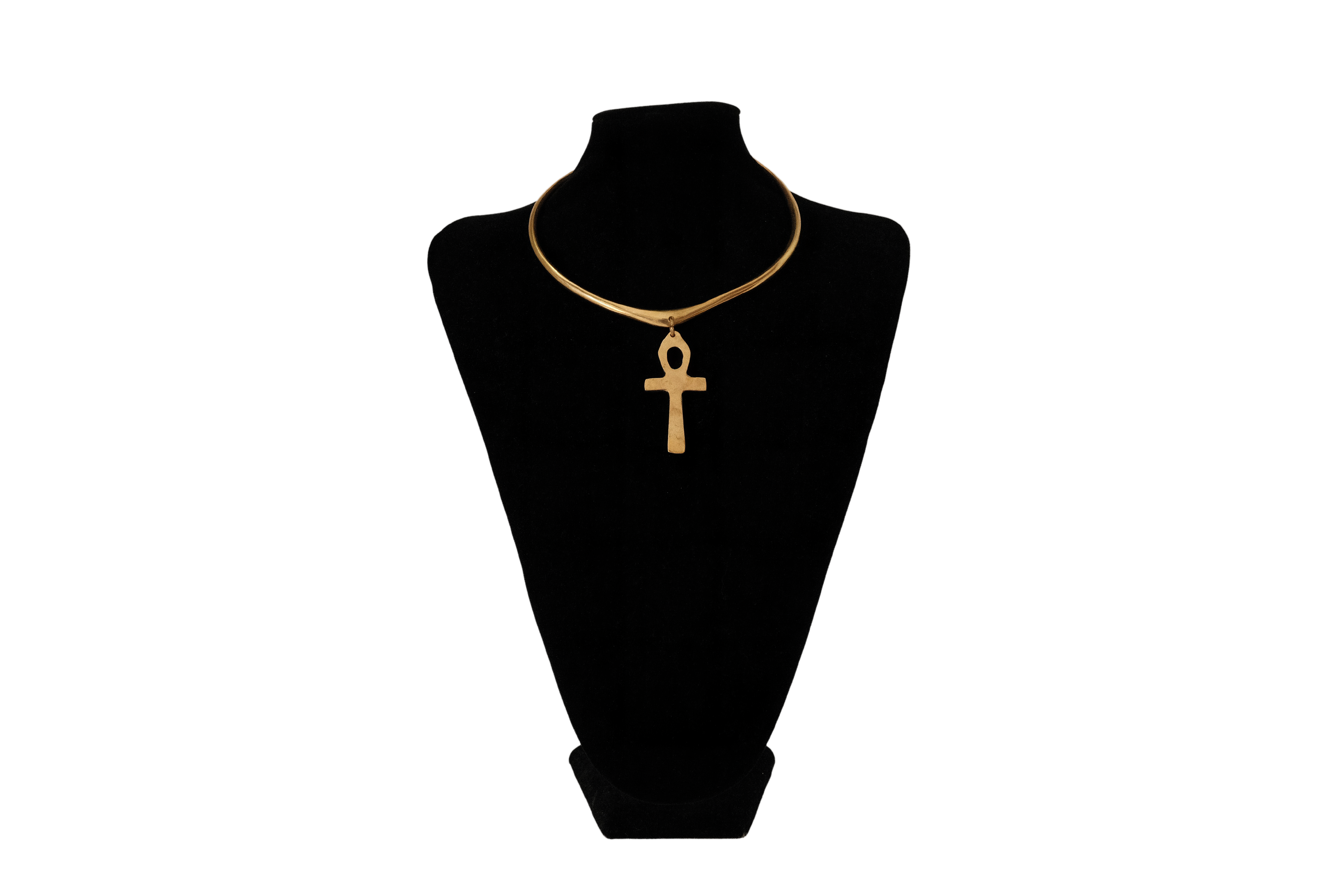 Brass Necklace with Ankh Pendant