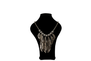 Silver Hammered Leaves Necklace