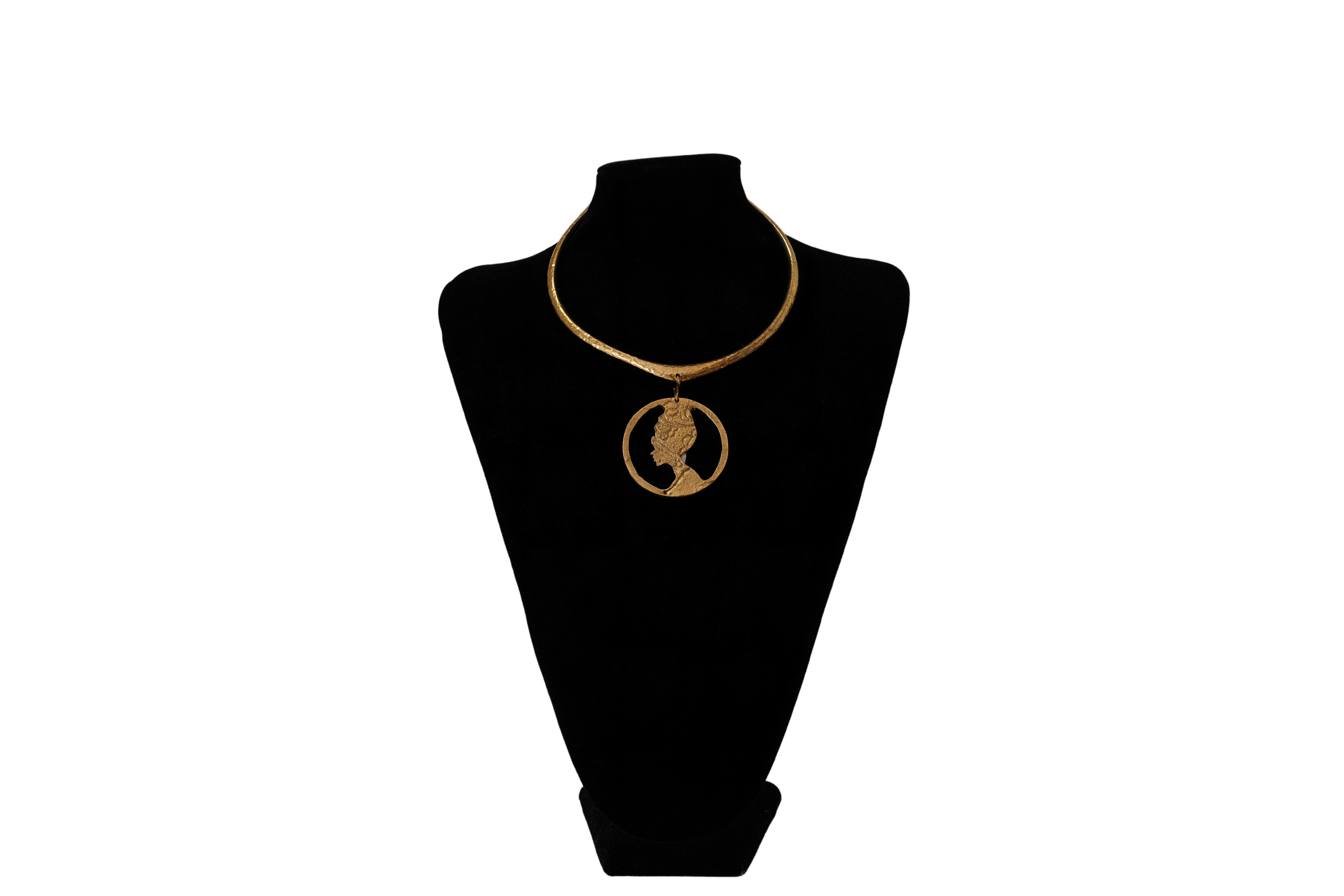 Brass Necklace with Head Pendant