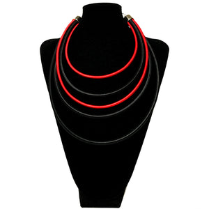 Dark Red Rubber Nylon Necklace etal store
