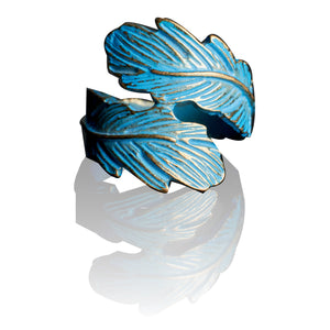 Blue Turquoise Leaf Ring