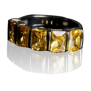 Black and Yellow Stainless Steel Ring