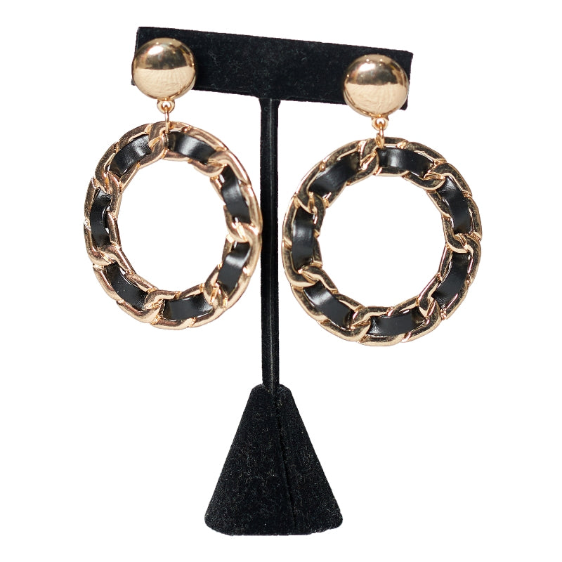 Gold and Black Fashion Earrings