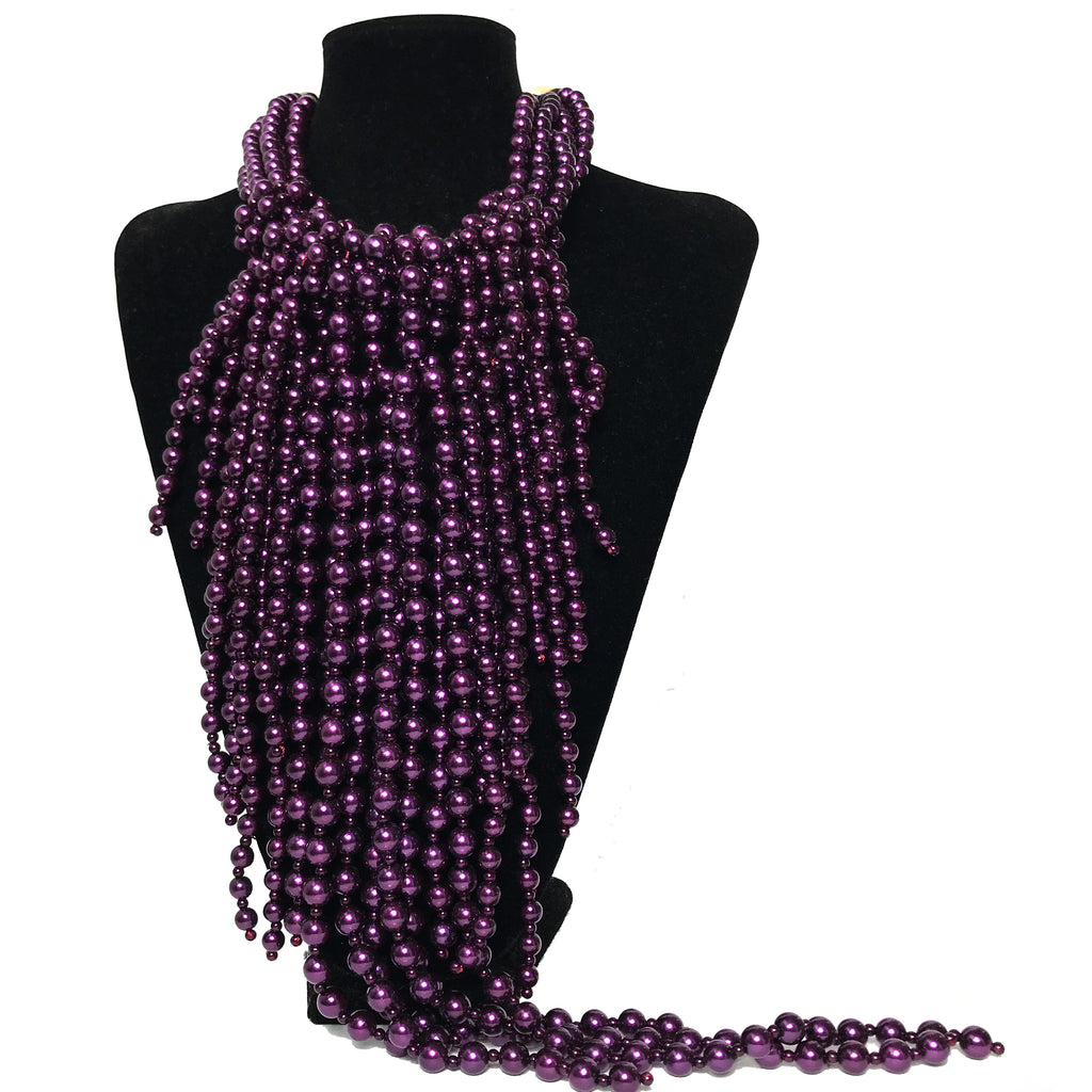 J Perl Long Fringed Purple Drop Necklace etal store