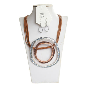 Rose Gold and Silver Necklace Set