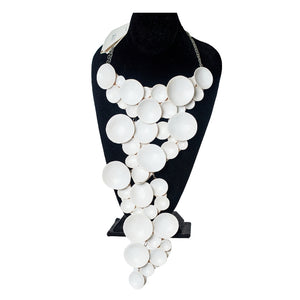 X Long White Statement Necklace