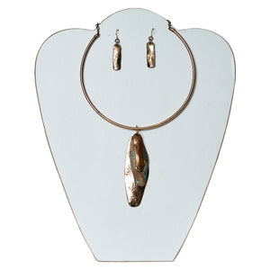 Hammered Colored Copper Necklace Set
